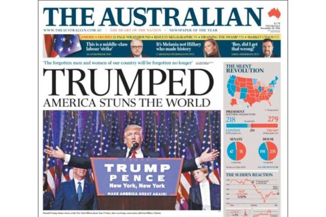 The Australian: "Trumpeado. América impressiona o mundo"