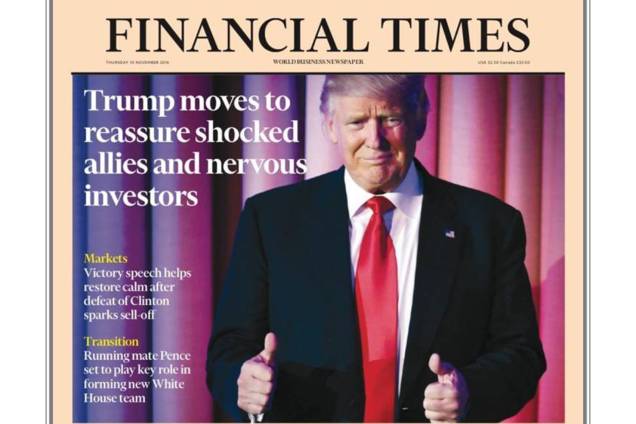 Financial Times: "Trump trabalha para tranquilizar aliados chocados e investidores aflitos"