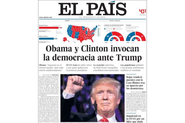 El País: "Obama e Clinton invocam a democracia diante de Trump"