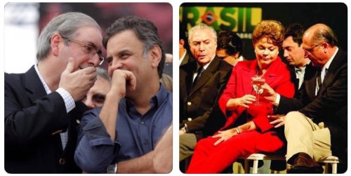 Aécio e Cunha contra Dilma Alckmin Temer