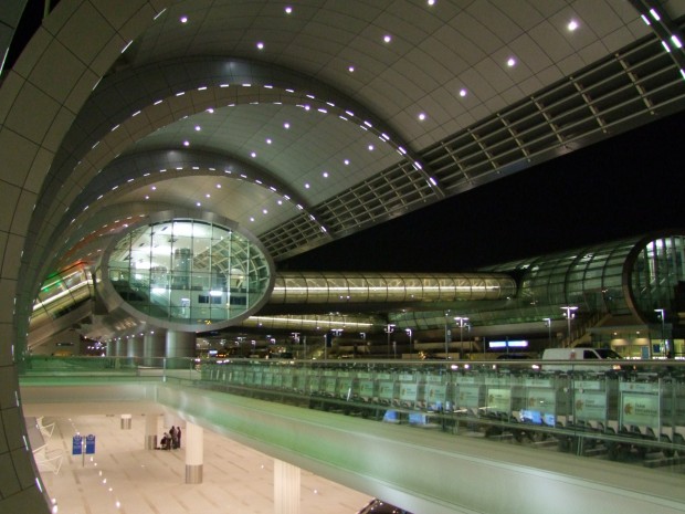 Terminal 3 do aeroporto de Dubai, atualmente o mais movimentado do mundo