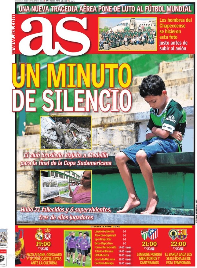<span>Capa do jornal espanhol 'As'</span>