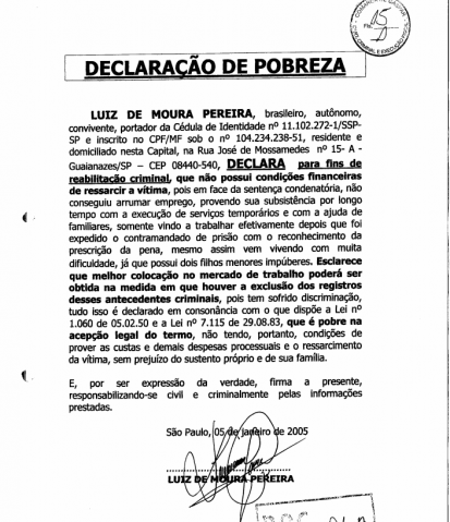 atestado de pobreza moura