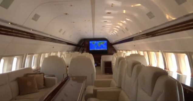 Interior do avião de Donald Trump