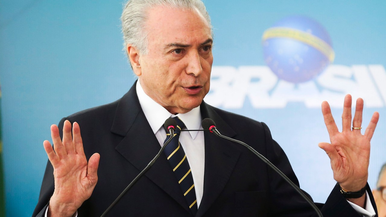 O presidente da República, Michel Temer, discursa durante cerimônia de migração de rádios, em Brasília (DF) - 07/11/2016