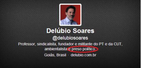 Delúbio - perfil no twitter