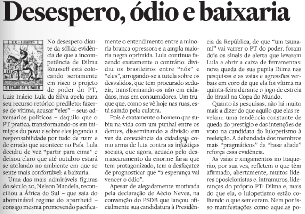 Desespero ódio e baixaria 1