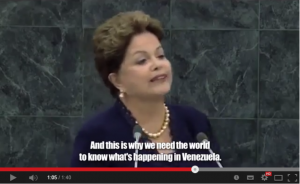 Dilma no vídeo dos manifestantes venezuelanos: a cúmplice