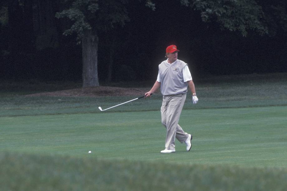 PLEASANTVILLE, NY - JULY 27:  Donald Trump attends Trump National Golf Tournament on July 27, 2002 at Briarcliff Manor in Pleasantville, New York. (Photo by Ron Galella/WireImage)