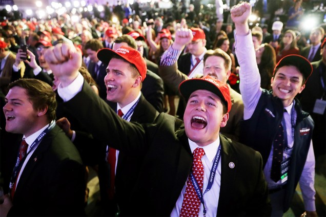 Apoiadores do candidato republicano à Presidência dos Estados Unidos, Donald Trump, em Nova York - 09/11/2016