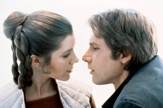 Carrie Fisher e Harrison Ford, em cena do filme 'Star Wars V -O Império Contra-Ataca' - 1980