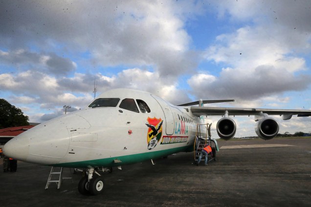 Aeronave da Lamia que transportava a equipe da Chapecoense