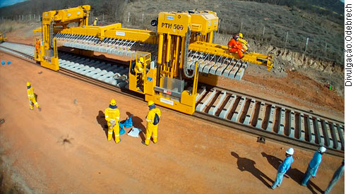 Construção da ferrovia Transnordestina (Foto Divulgação/ Odebrecht)