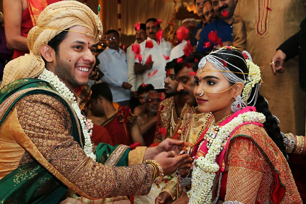 Bramhani, filha de Gali Janardhan Reddy, durante seu casamento com Rajeev Reddy