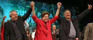 Lula, Dilma e Pimentel: durante a campanha no primeiro turno
