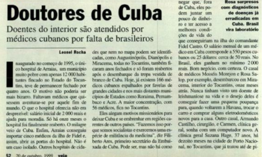 matéria veja 1 médicos