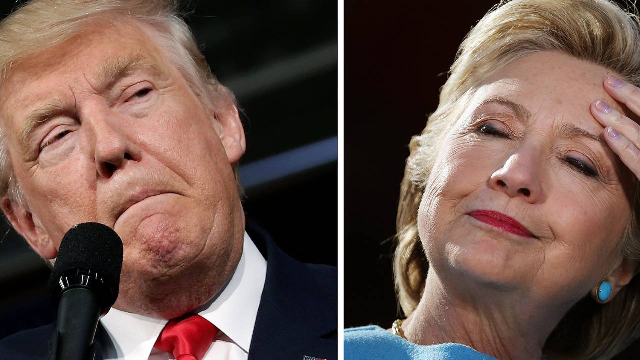 Montagem - Hillary Clinton, do Partido Democrata, e Donald Trump, do Partido Republicano