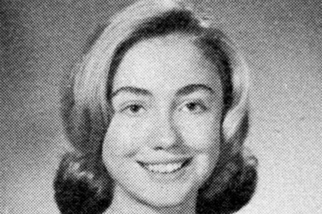 Retrato de Hillary Clinton em colégio de Park Ridge, no estado americano de Illinois - 1965