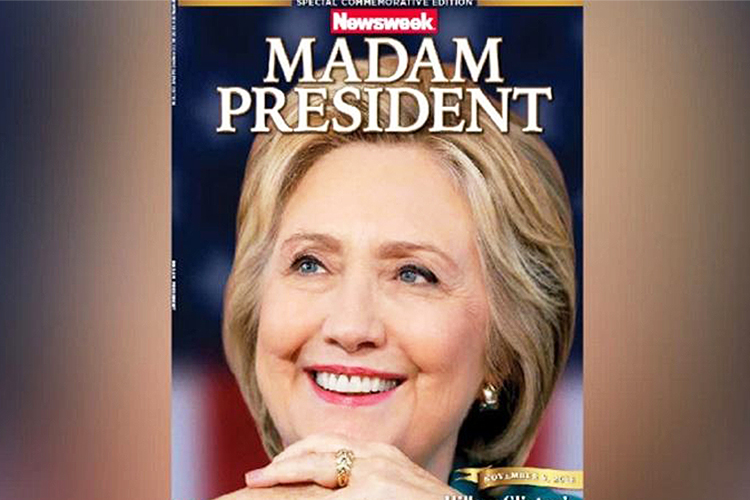 Revista americana Newsweek estampa em sua capa Hillary Clinton como presidente dos Estados Unidos