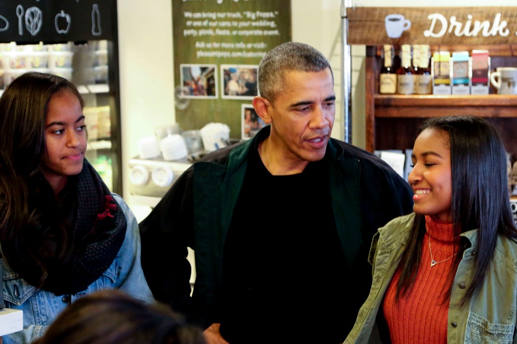Obama com as filhas Malia e Sasha