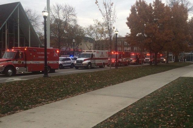 Polícia faz a segurança após tiroteio no campus da Universidade do Estado de Ohio (OSU) em Columbia - 28/11/2016