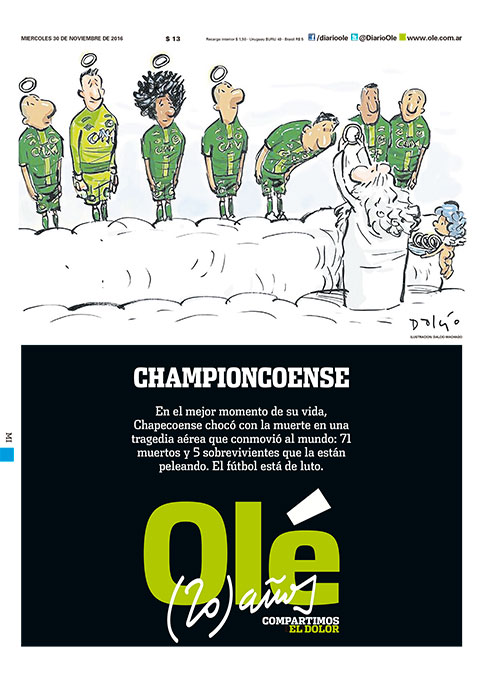 <span>Capa do jornal argentino 'Olé'</span>