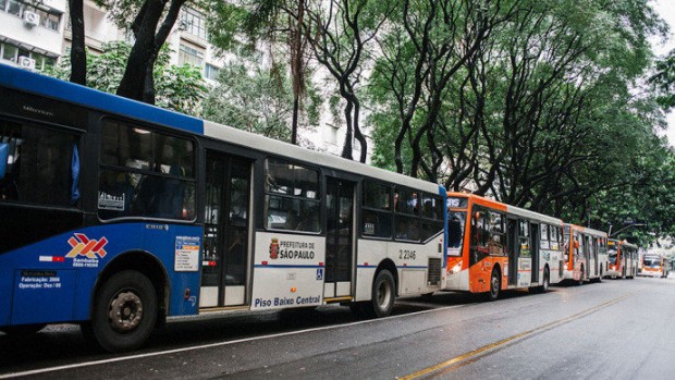 Ônibus na rua da Consolação, em São Paulo (Caio Palazzo/VEJA)