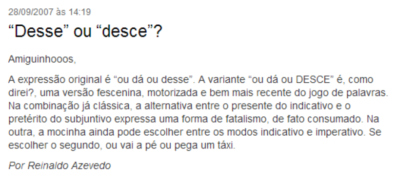 ou dá ou desse