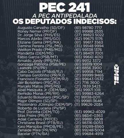 PEC 241 indecisos