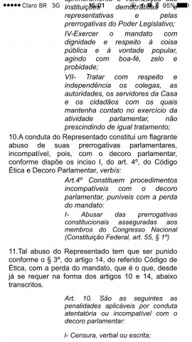 Uma das páginas da petição contra Sibá Machado
