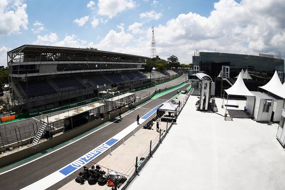 Obras da reforma e ampliação do autódromo de Interlagos, em São Paulo