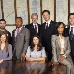 STANDING: GUILLERMO DIAZ, COLUMBUS SHORT, JEFF PERRY, TONY GOLDWYN, HENRY IAN CUSICK; SEATED: DARBY STANCHFIELD, KATIE LOWES, KERRY WASHINGTON