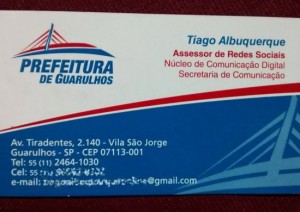 Tiago Albuquerque cartão de visita