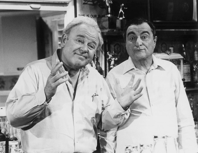 Com Carroll O'Connor em 'Tudo em Família' (Foto: CBS/Arquivo)
