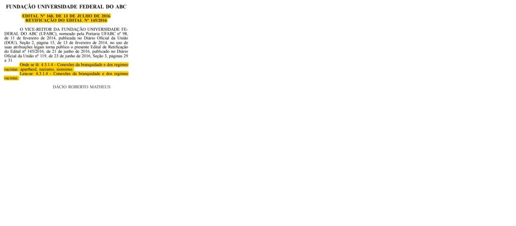 UFABC muda edital de viés antissemita depois de denúncia publicada neste blog