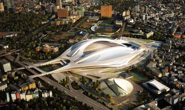 Projeto inicial de Zaha Hadid para o estádio de Tóquio: 2 bilhões de dólares