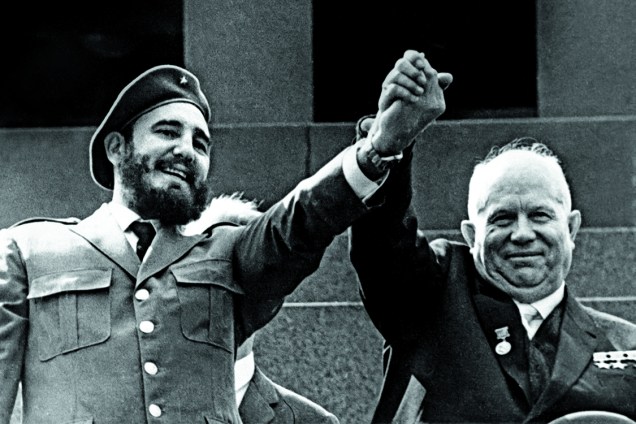 Com o dirigente soviéico Kruschev em Moscou, sete meses após a Crise dos Mísseis (Maio, 1963)