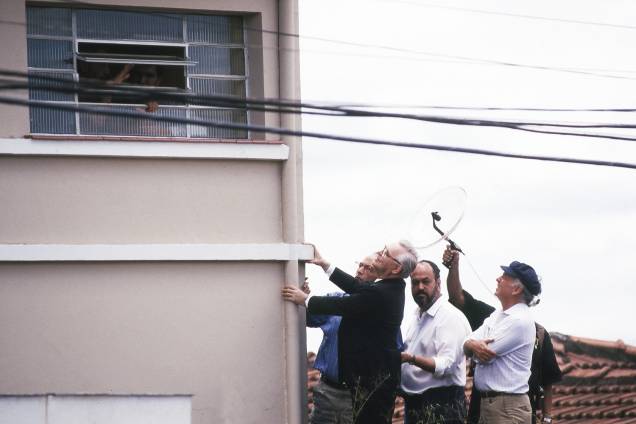 Dom Paulo Arns conversando com Abílio Diniz durante o sequestro do empresário - 12/07/89