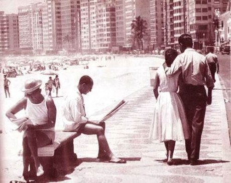 Avenida Atlântica em Copacabana - década de 50