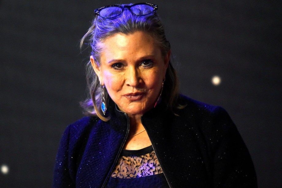 A atriz Carrie Fisher famosa pelo papel de Princesa Leia na Guerra das Estrelas