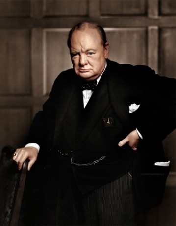Winston Churchill, primeiro-ministro da Inglaterra durante a 2ª Guerra Mundial. Foto tirada em 1941
