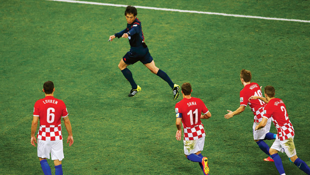 ... AND THE CROATS DID NOT LIKE IT ONE BIT- and set off in pursuit of the Japanese referee Yuichi Nishimura. He confirmed the controversial penalty that has now gone down in history