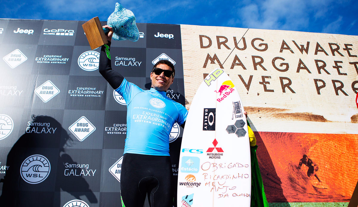 Mineirinho foi o campeão do Drug Aware Margaret River em 2015. (Foto: Kirstin/WSL)