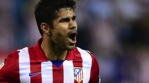 Diego Costa comemora um gol do Atlético de Madrid (Javier Soriano/AFP)