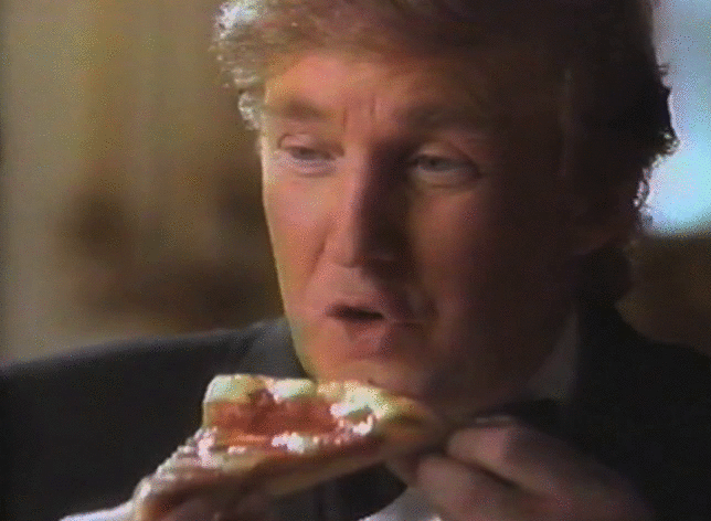 O presidente eleito dos EUA, no comercial da Pizza Hut