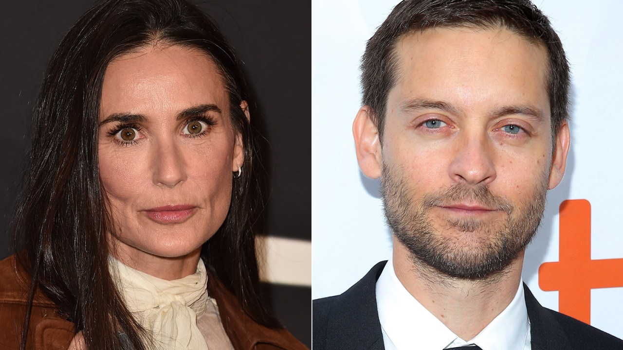 Os atores Demi Moore e Tobey Maguire
