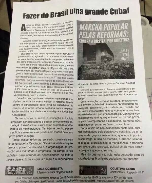 Folheto Cuba