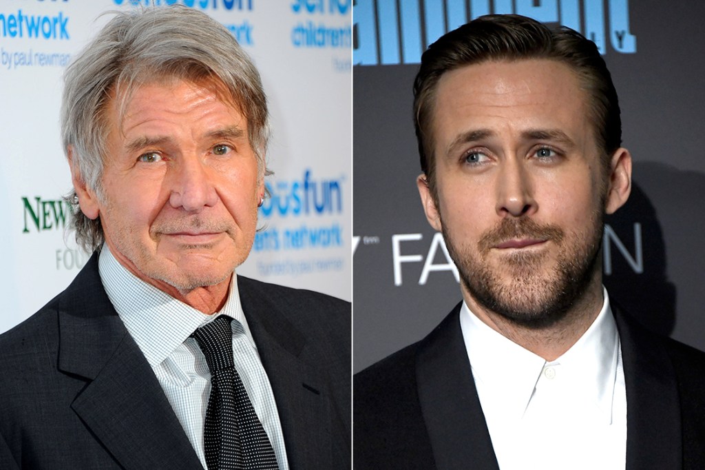 Atores Harrison Ford e Ryan Gosling