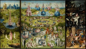 O tríptico O Jardim das Delícias Terrenas, obra mais famosa do holandês Hieronymus Bosch (1450-1516)