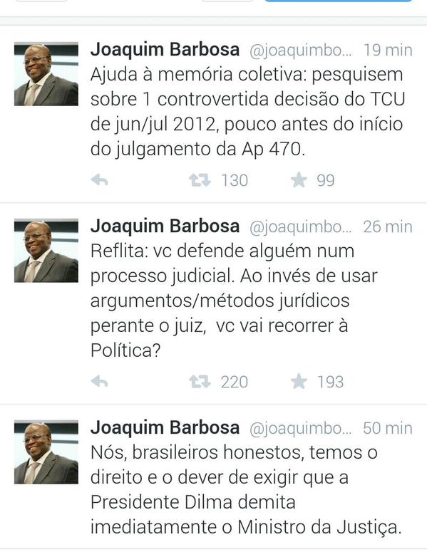 Joaquim Barbosa tuítes